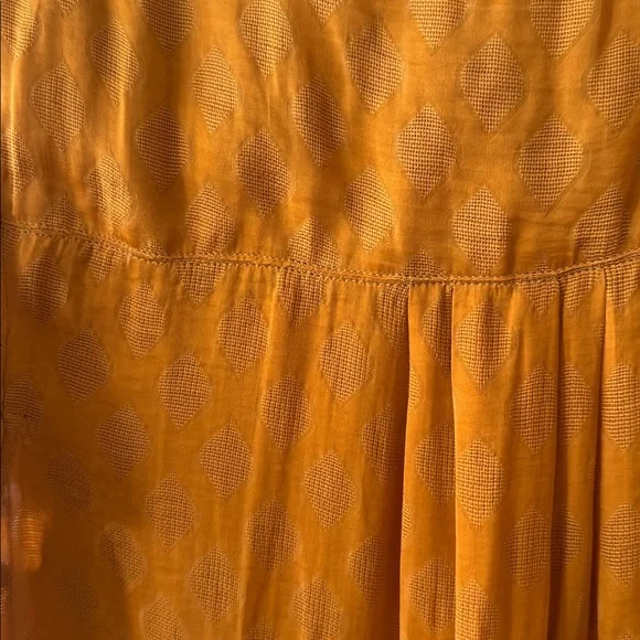 Anthro Maeve Hailey Flutter Ruffle Blouse gold Top sz medium - Picture 6 of 6